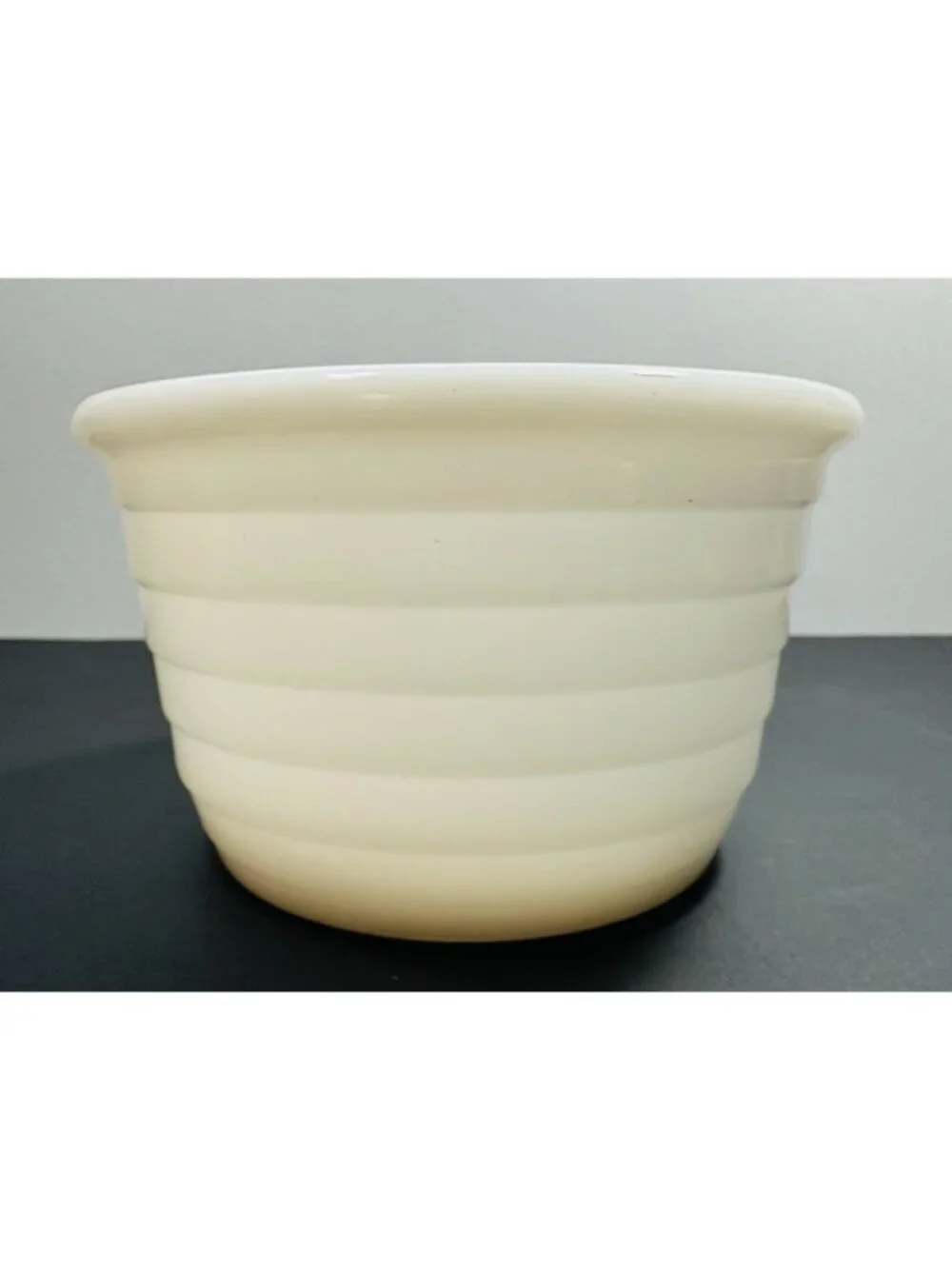 Milk Glass Small Mixing Bowl Vintage White Art Deco Beehive 1930’s 3.75